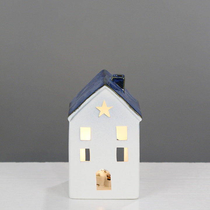 Ceramic House-Shaped Decorative Lantern Kalsten