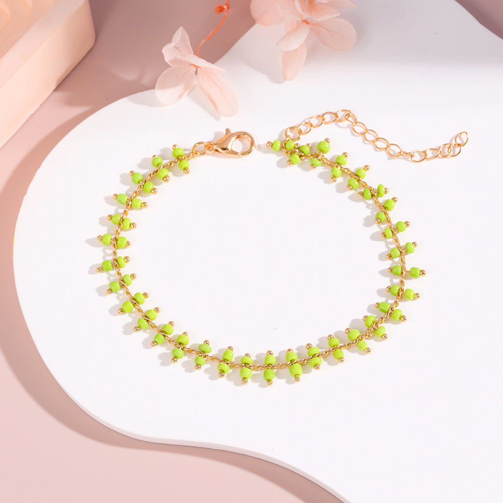 Delicate Beaded Ankle Bracelet Kalsten
