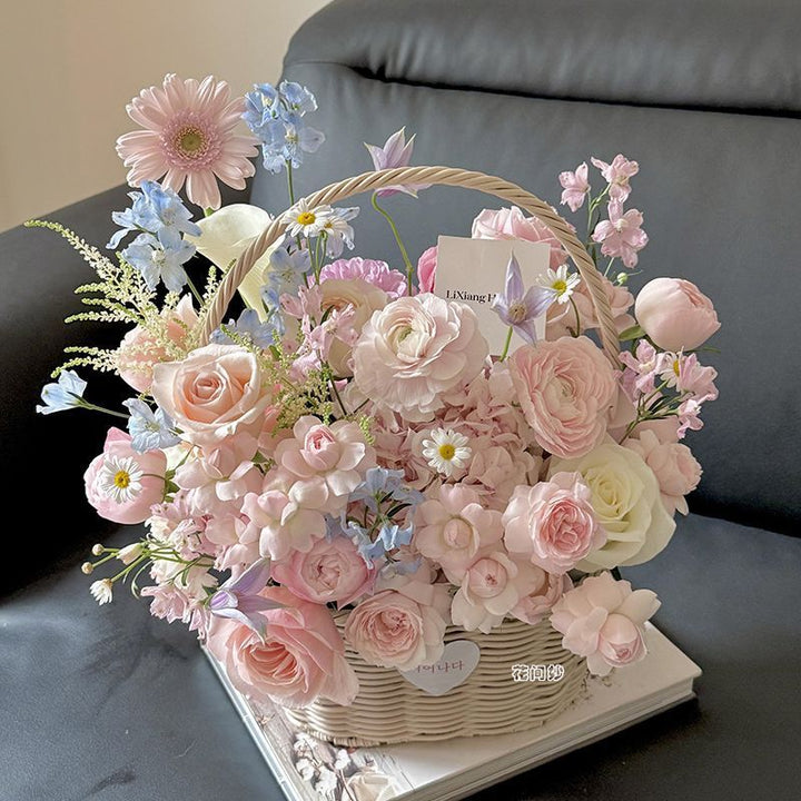 Luxurious Handmade Flower Basket Arrangement