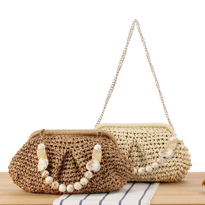 Braided Clutch with Pearl Accent Kalsten