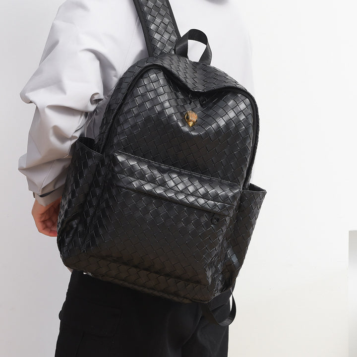 Woven Leather Casual Backpack Kalsten