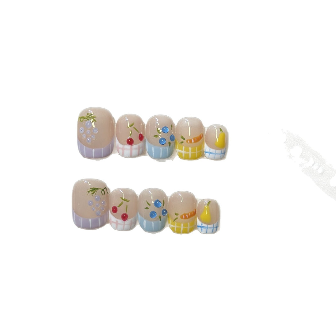 Artistic Fruit-Inspired Press-On Nail Set Kalsten