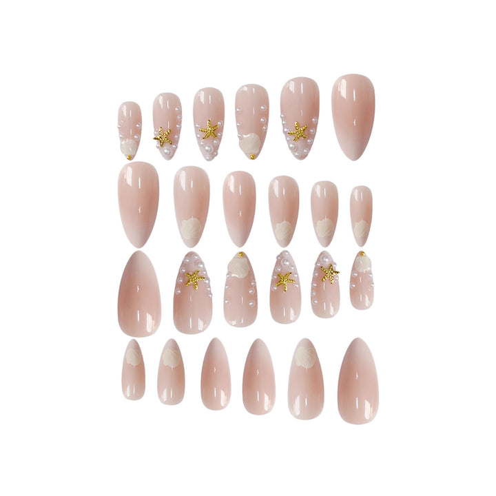 Artistic Shell-Inspired Press-On Nail Art Kalsten