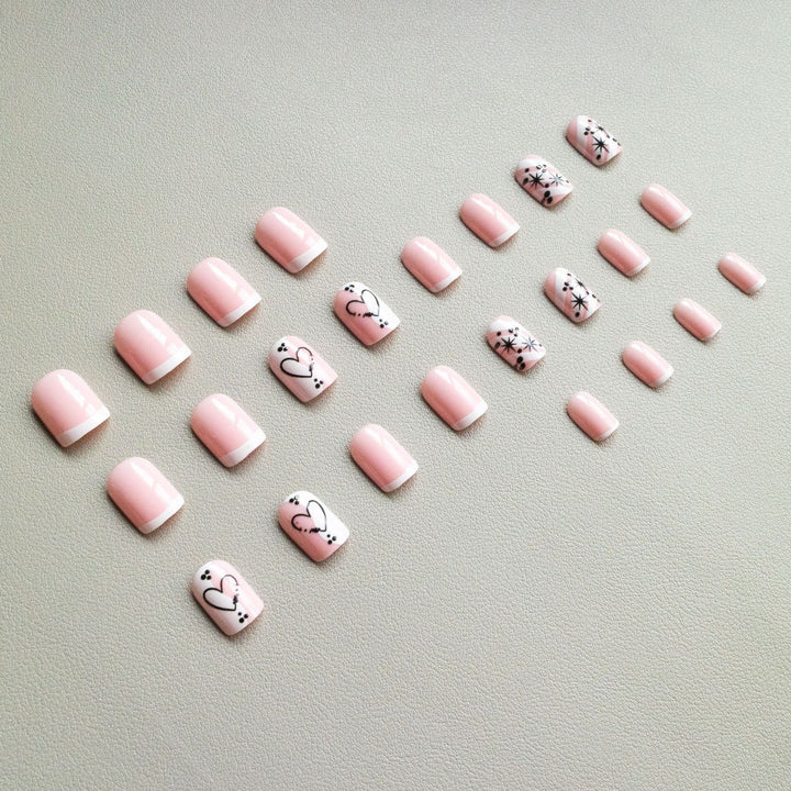 Stylish Heart-Themed Nail Art
