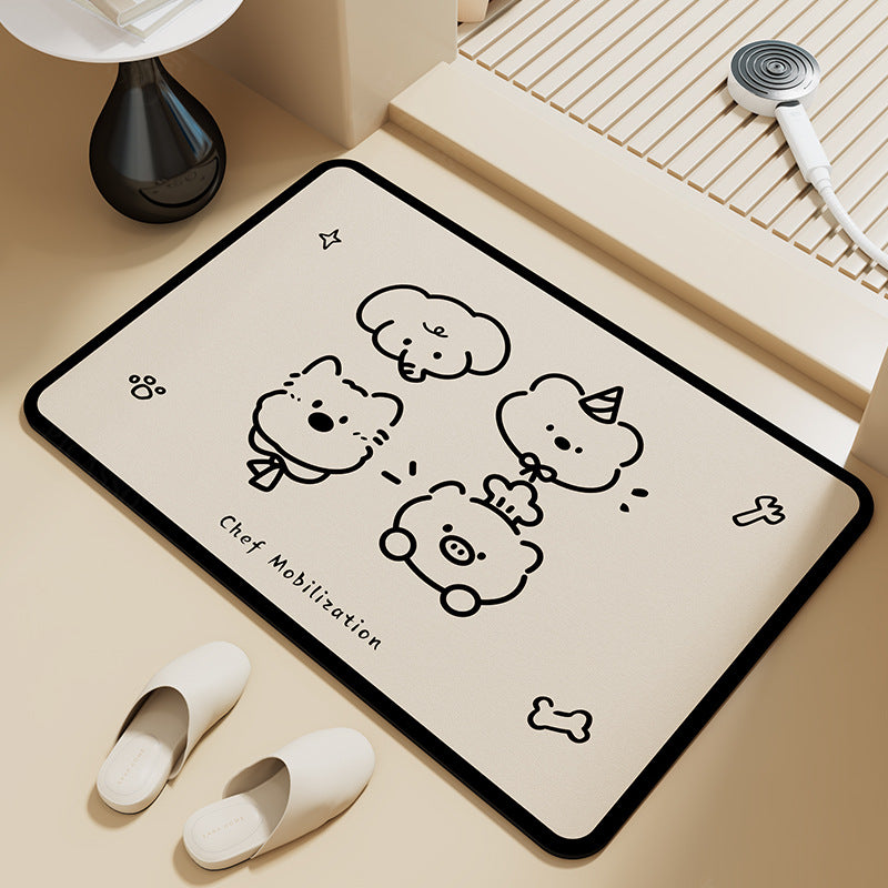 Cute Cat-Themed Bath Mat
