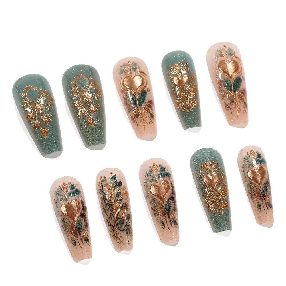 Nail Art Set with elegant floral 3D decoration Kalsten