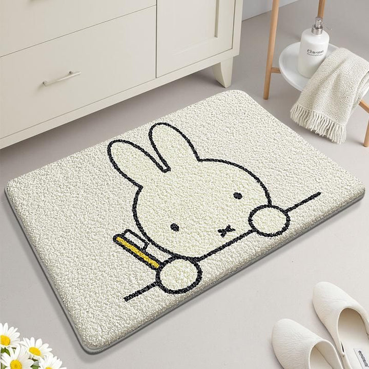 Cartoon-Themed Plush Bathroom Mat