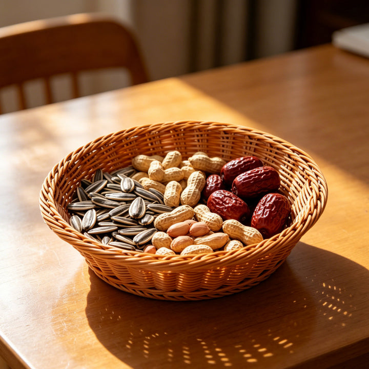 Round Decorative Woven Fruit Serving Basket Kalsten