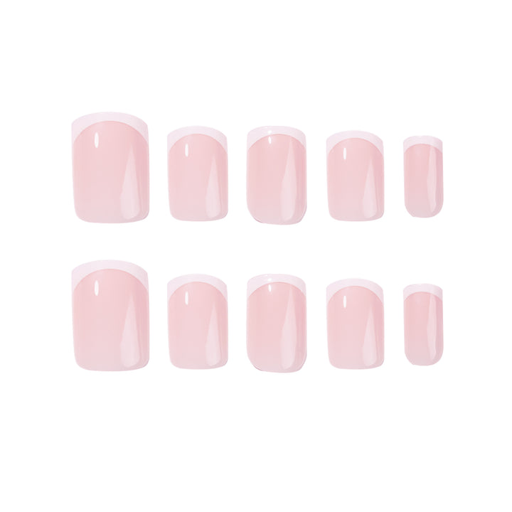 Elegant high-gloss nail art with French design Kalsten