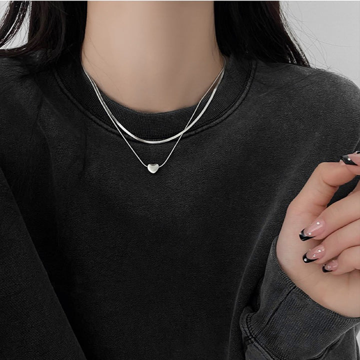 Double Layer Heart Pendant Necklace Kalsten