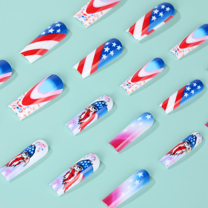 Patriotic design artificial nails Kalsten