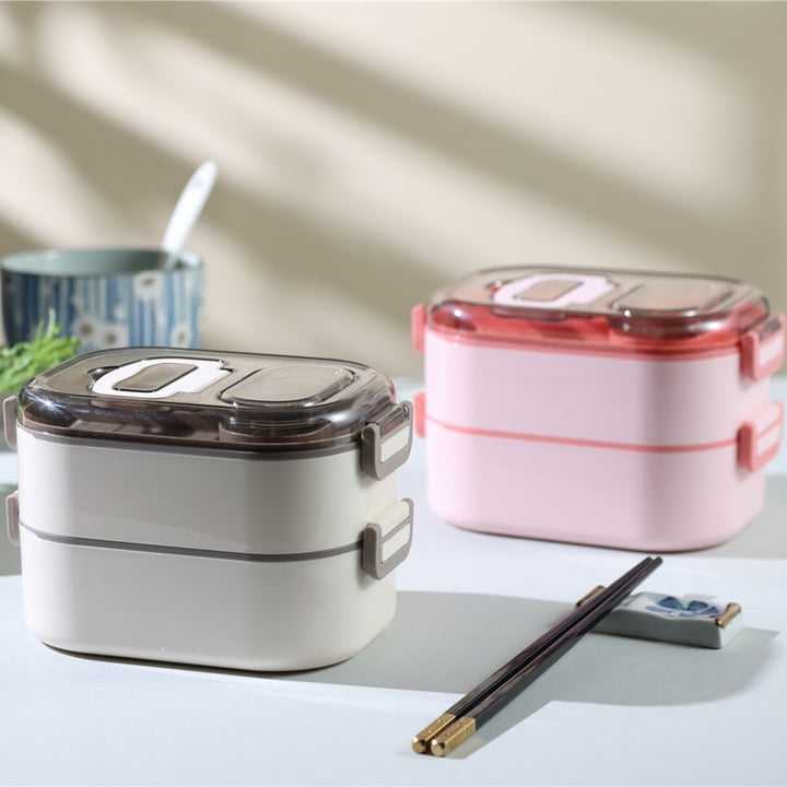 Multi-Compartment Food Storage Container with Secure Locking Lid