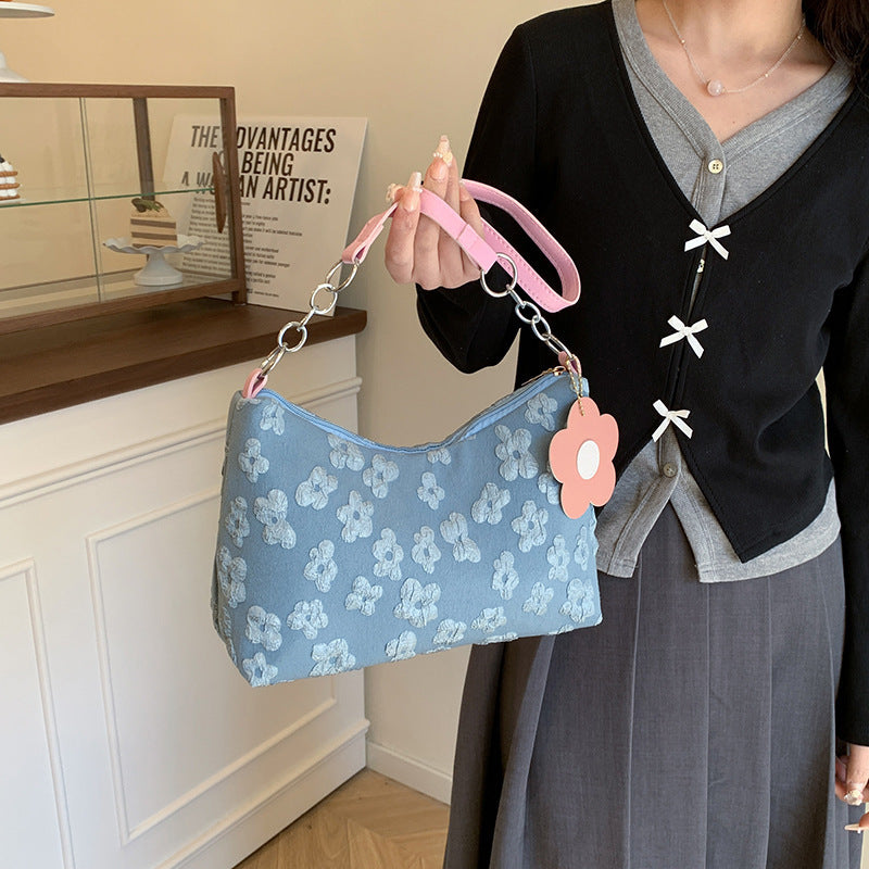WoStylish Hobo Handbag with Floral Charm Kalsten