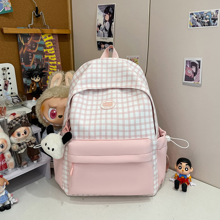 Stylish Plaid Backpack