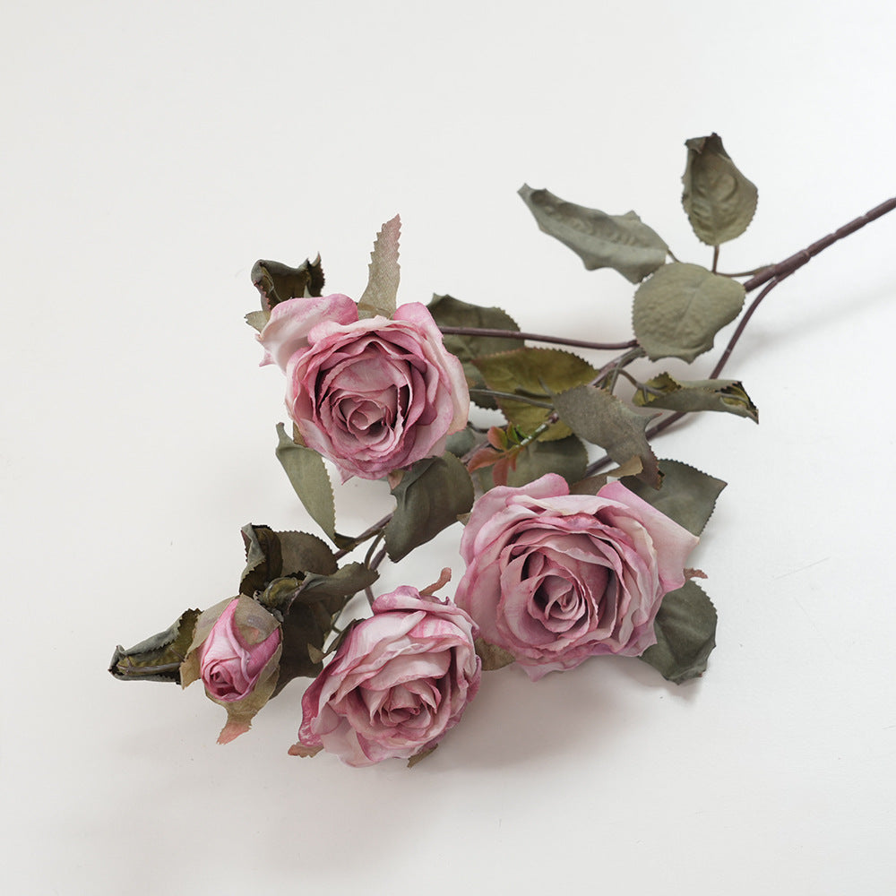 Elegant Faux Floral Rose Stem