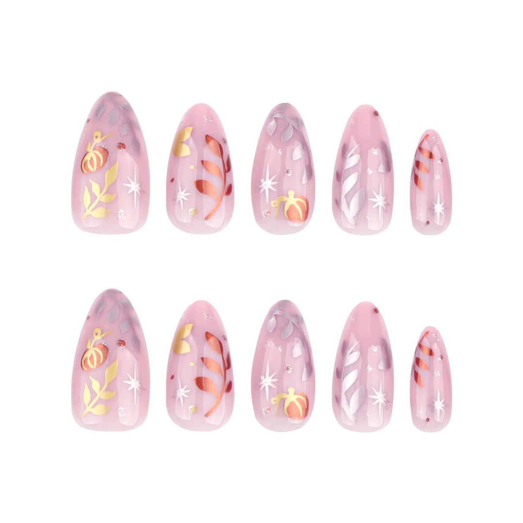 Artistic acrylic nails with elegant floral design Kalsten
