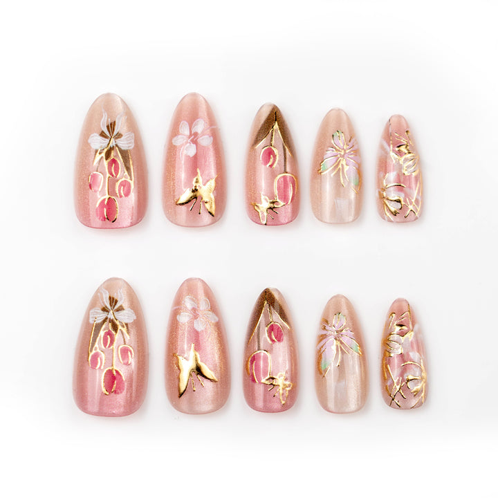 Elegant artificial nails with floral designs Kalsten