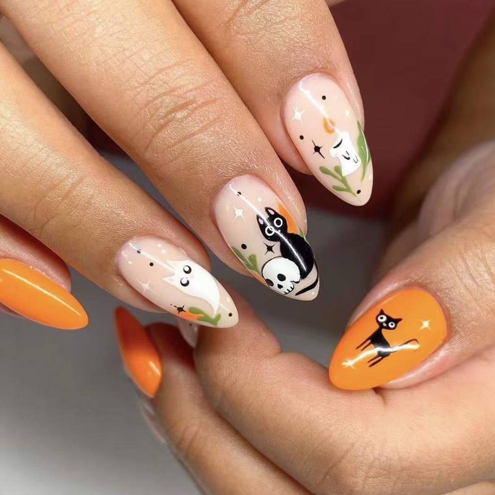 Artistic Press-On Nail Art With Whimsical Animal Designs Kalsten