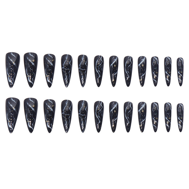 Elegant Marble Effect Press-On Nails Kalsten