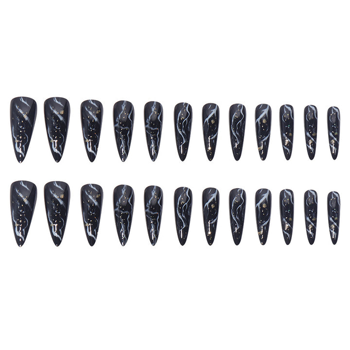Elegant Marble Effect Press-On Nails Kalsten