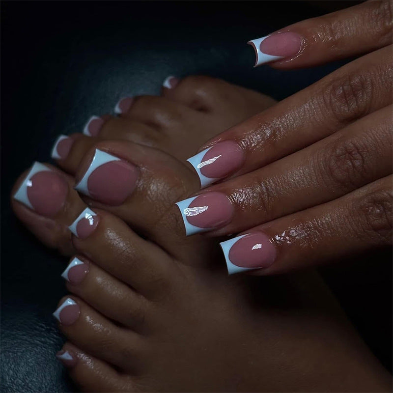 Artistic French Tip Press-On Nails Set kalsten