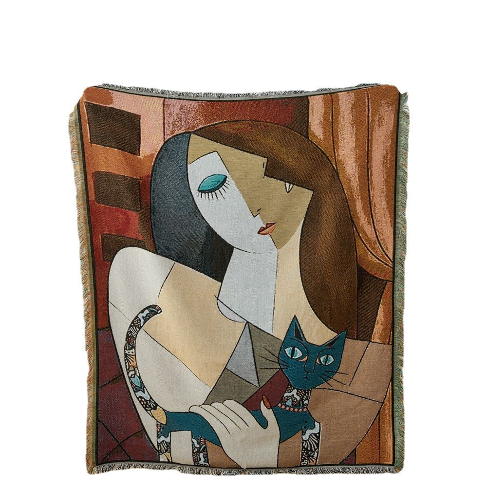 Artistic Woven Tapestry Blanket