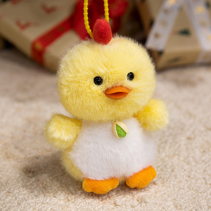 Plush Dog Bag Charm Keychain with Soft Faux-Fur Body & Loop Strap Kalsten