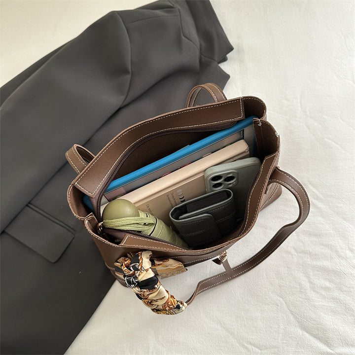 Stylish Tote Bag with Decorative Scarf