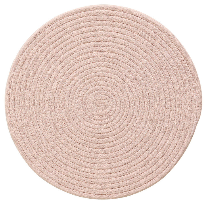 Braided round table mat made of cotton rope and sea grass with spiral structure Kalsten
