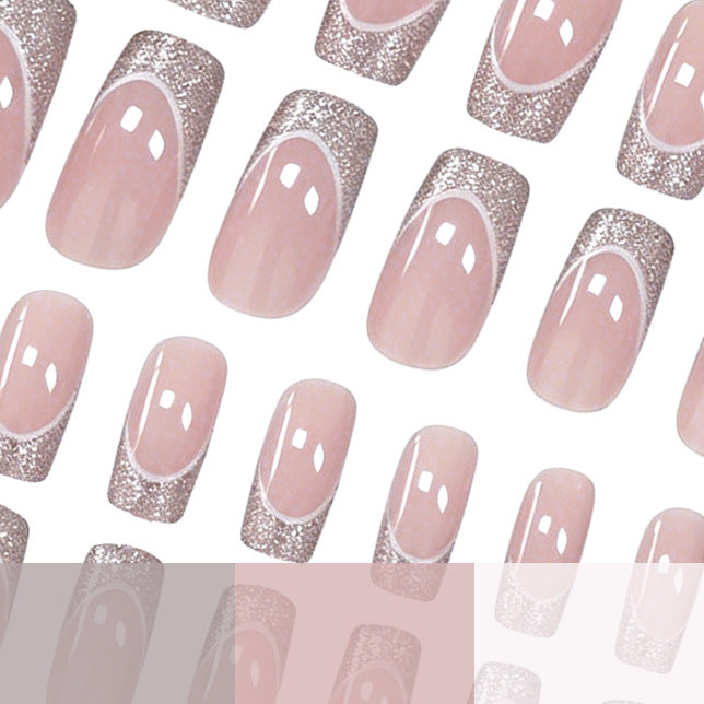 Glamorous French Tip Glitter Nail Art Kalsten