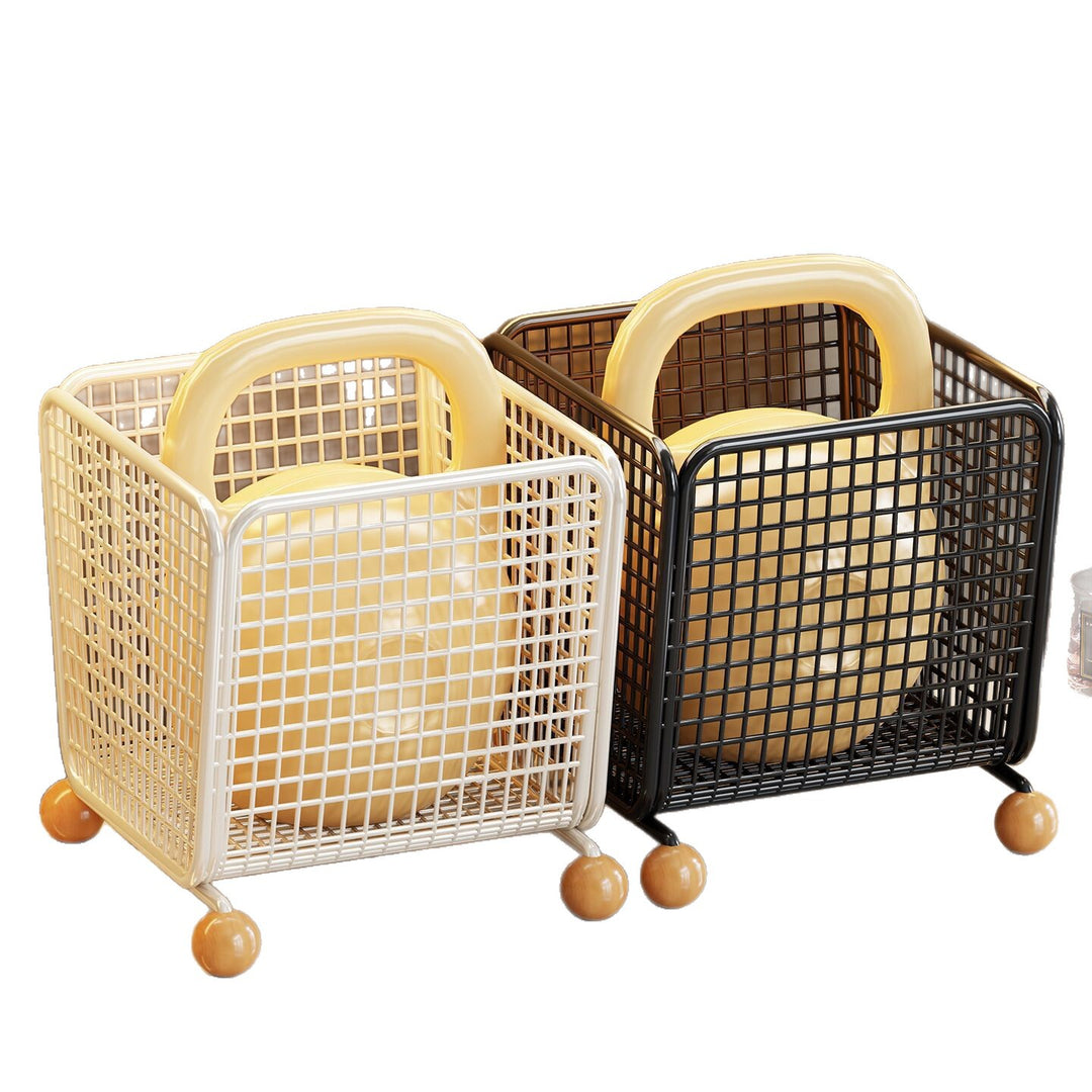 Wire Mesh Toothbrush & Tube Holder with Raised Wooden Feet