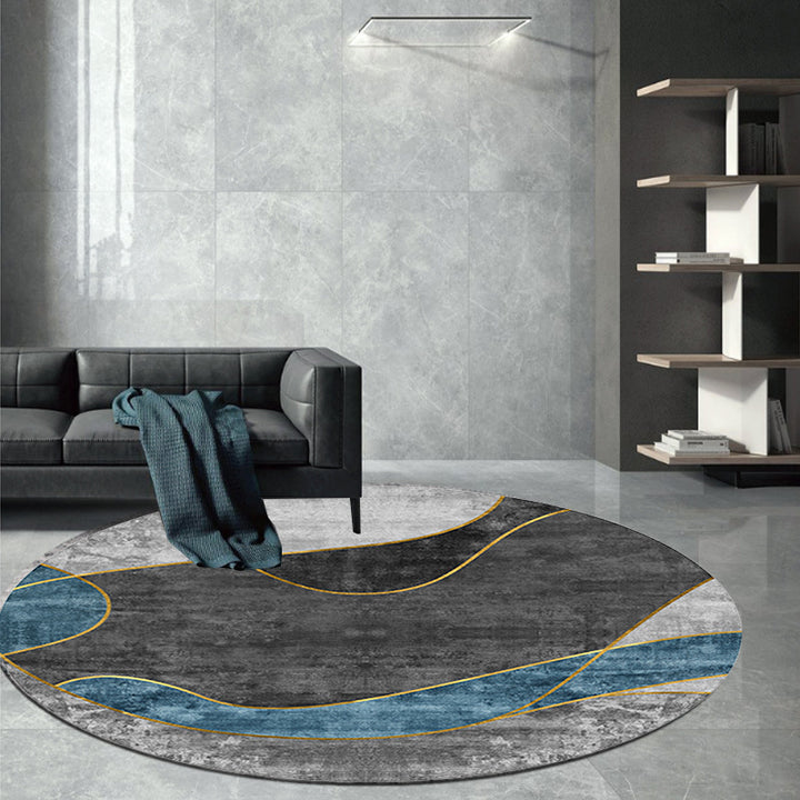 Geometric Patterned Round Area Rug Kalsten