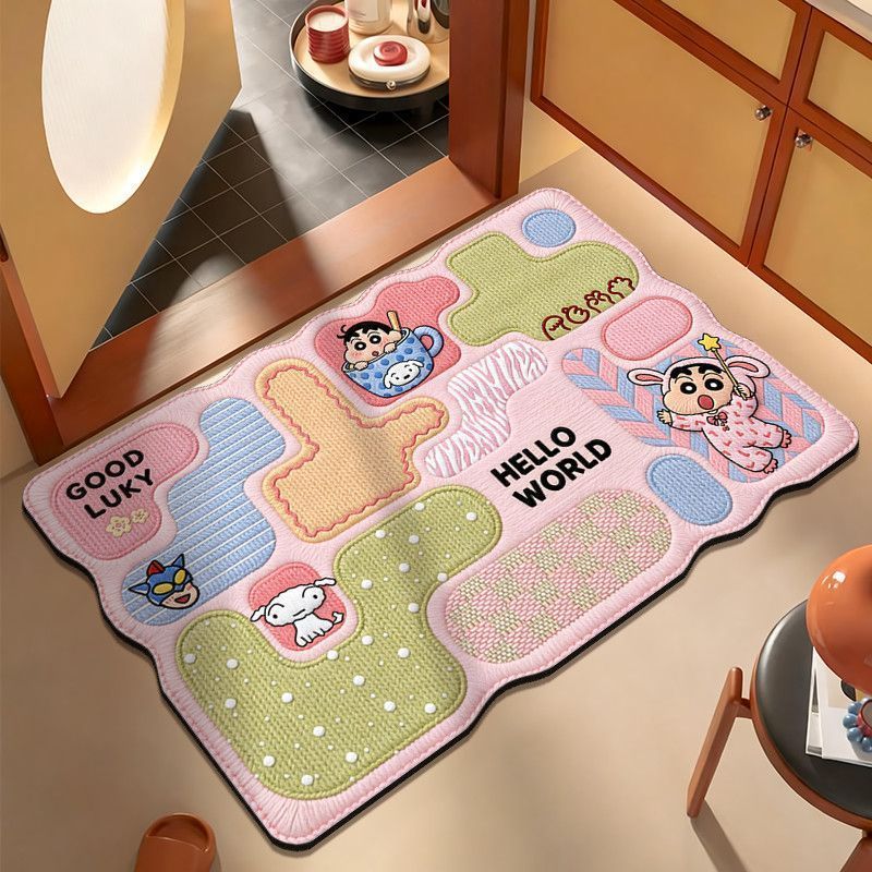 Playful Cartoon Cat-Themed Area Mat