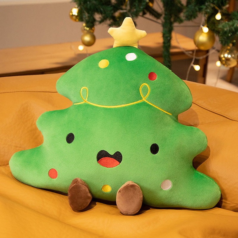 Plush Snowman Decorative Cuddle Pillow with Embroidered Face, Scarf & Pom-Pom Hat Kalsten