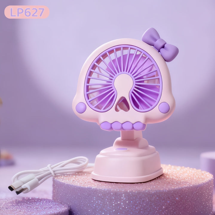 Ladies Portable Hand Fan in Unique Skull Design Kalsten