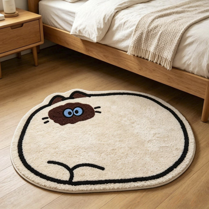 Cute Cat-Themed Plush Area Mat
