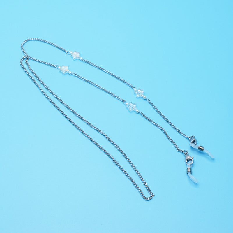 Stylish Eyewear Retainer Chain with Decorative Accents Kalsten