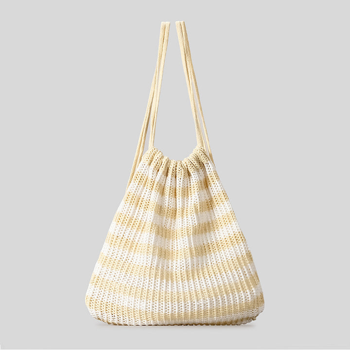 Lightweight Striped Crochet Tote Bag