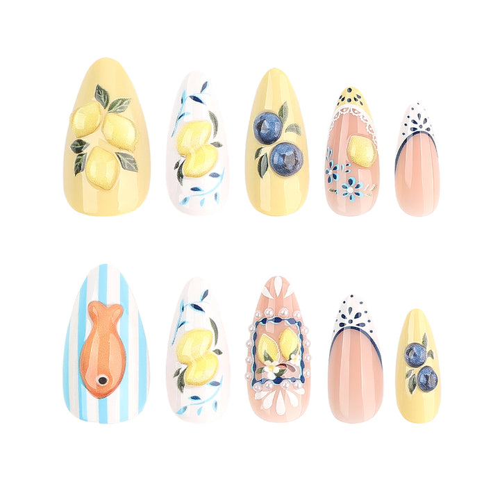 Artistic Nail Extensions with Fruity Designs Kalsten