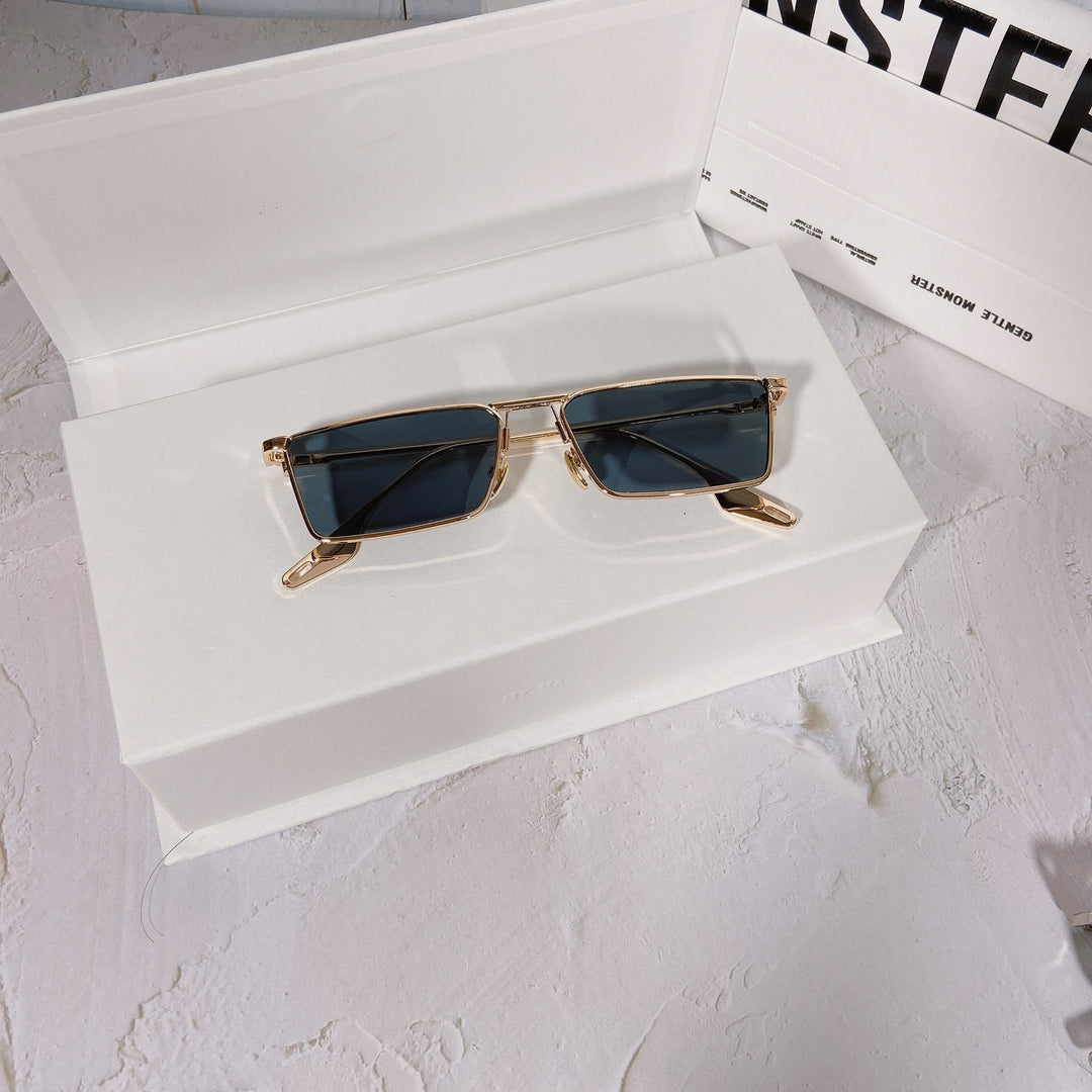 Fashionable sunglasses with rectangular metal frame Kalsten