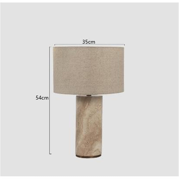 Minimalist Stone Table Lamp with Linen Shade