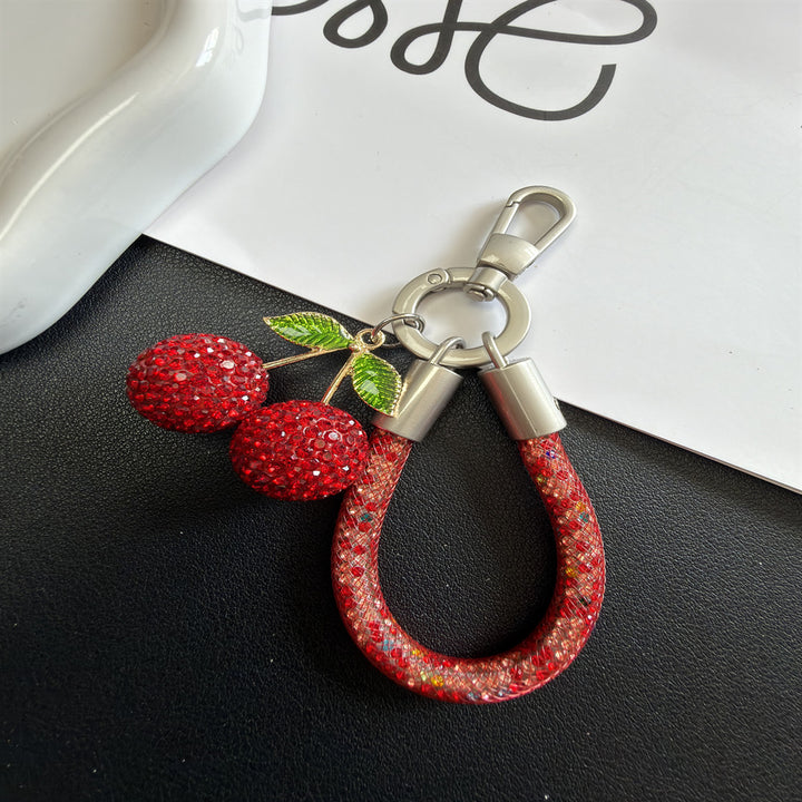 Decorative Rhinestone Cherry Keychain Kalsten