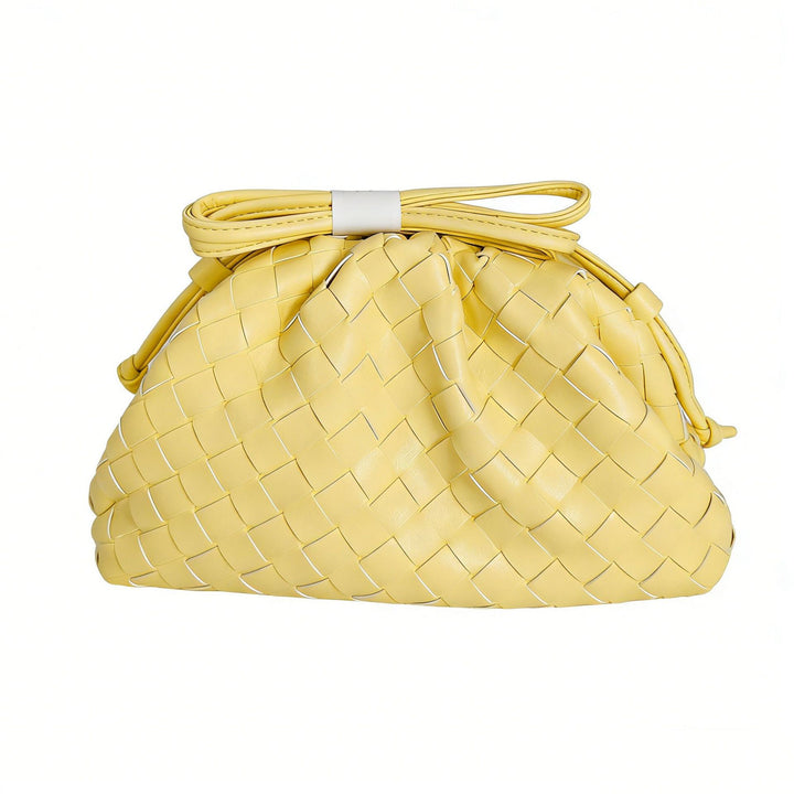 Elegant Woven Leather Bucket Bag Kalsten