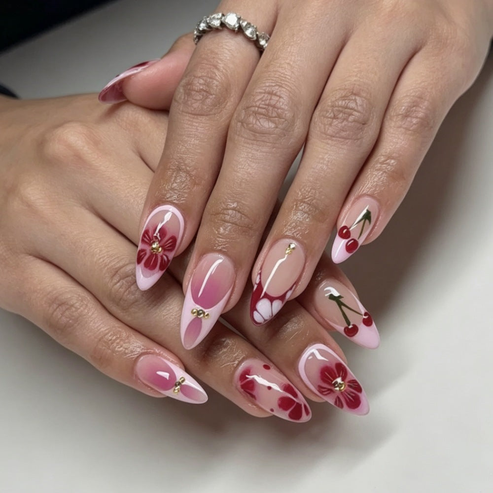 Artistic Floral Gel Nail Art