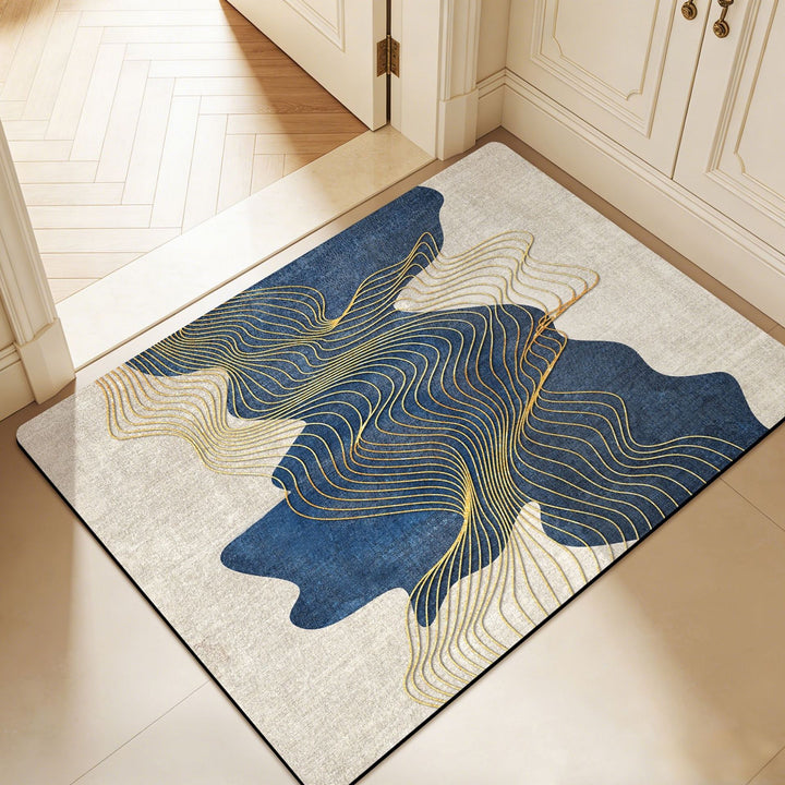 Modern Abstract Leaf Design Area Rug Kalsten