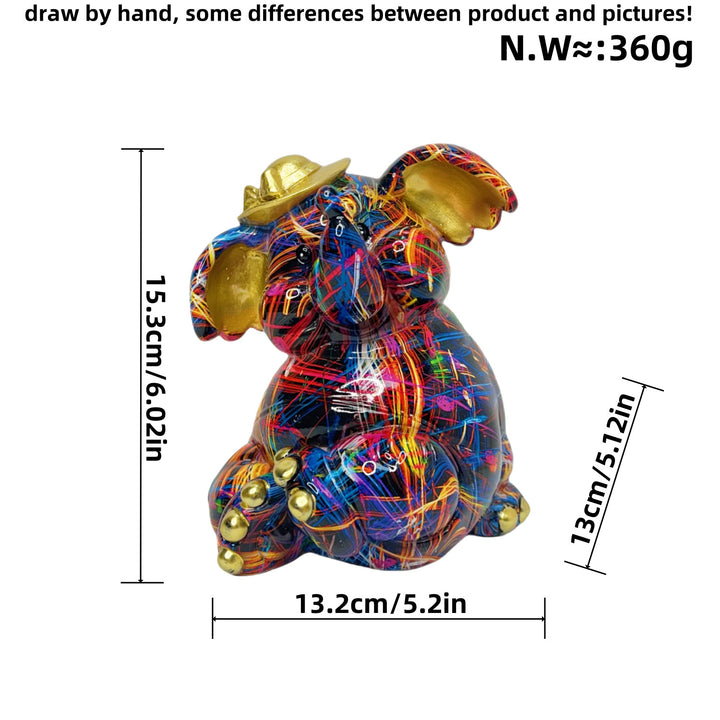 Artistic elephant figure with football motif Kalsten