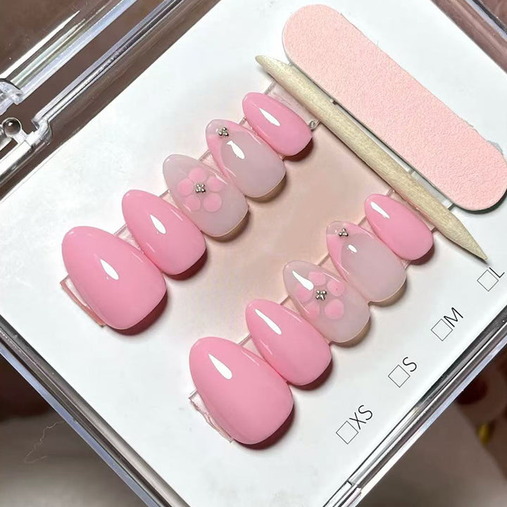 Elegant Floral Press-On Nail Set Kalsten