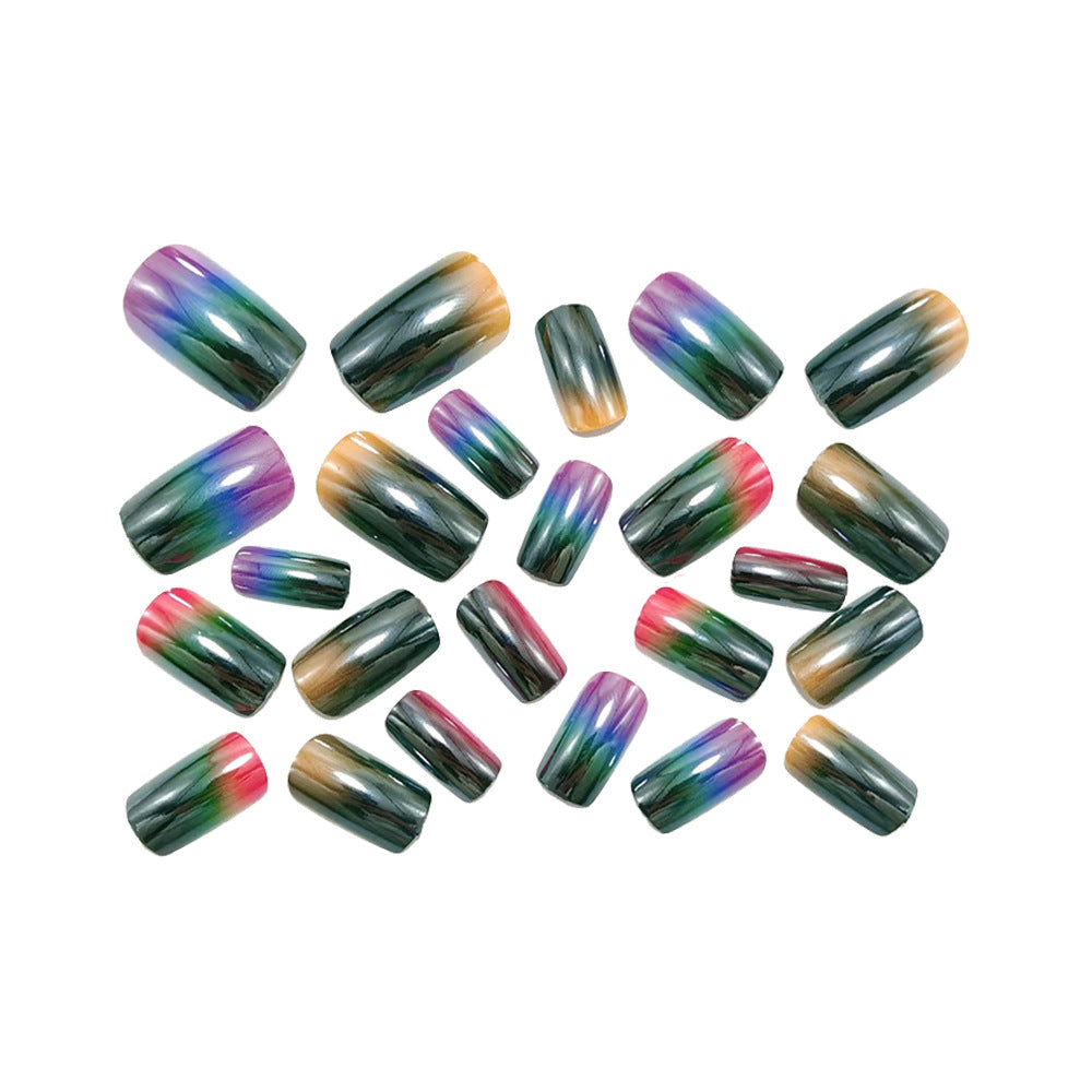 Spectacular Art Nails in Rainbow Design Kalsten