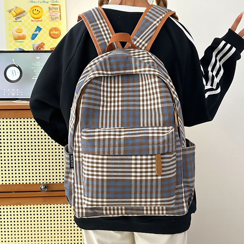 Plaid Patterned Backpack Kalsten