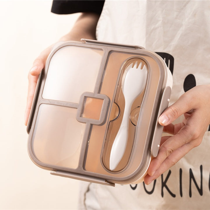 Multi-Compartment Insulated Food Container with Utensil Set